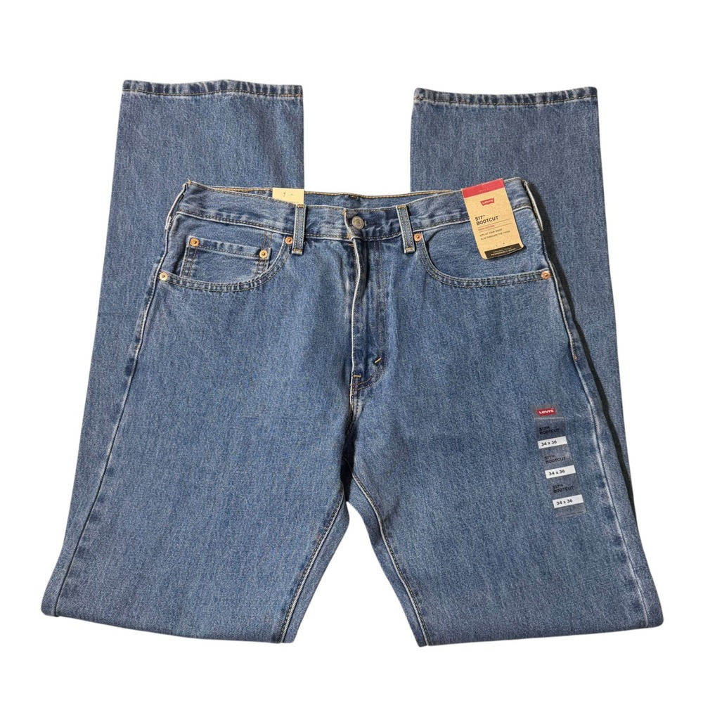 Levis 517 Bootcut Mens Jeans 34x36 Medium Wash Blue 100 Cotton NWT 00517-0763